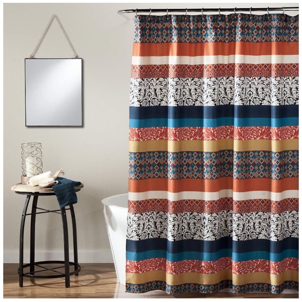 Lush boho shower curtain